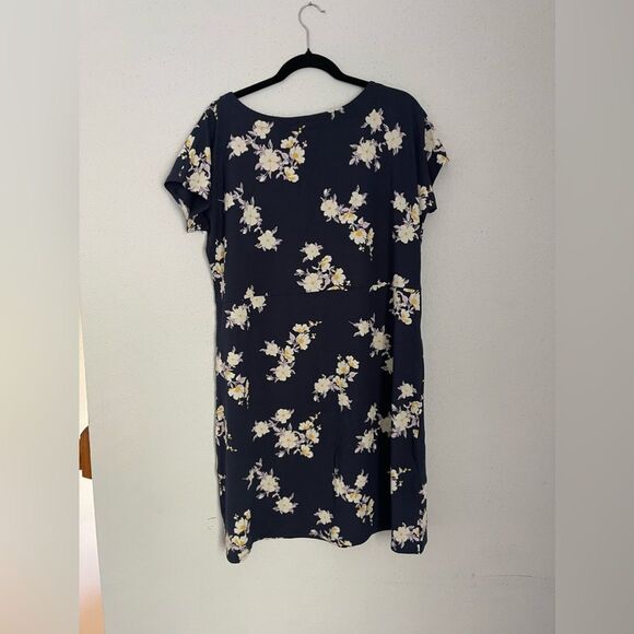 J Jill Navy Floral Dress with pockets Large - Picture 6 of 10